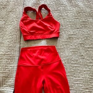 Lululemon red align top and leggings